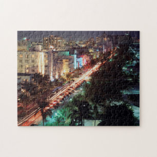 USA, Florida, Miami Beach, Ocean Drive, Art Deco 2 Jigsaw Puzzle