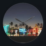 USA, Florida, Miami Beach, Ocean Drive, Art Deco Large Clock<br><div class="desc">Walter Bibikow / DanitaDelimont.com USA,  North America,  Florida</div>