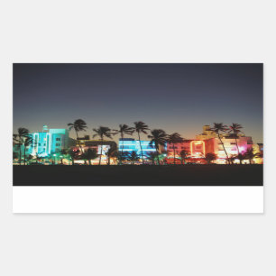 USA, Florida, Miami Beach, Ocean Drive, Art Deco Rectangular Sticker
