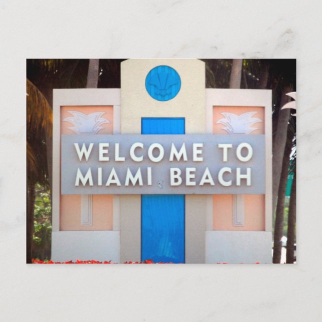 USA - Florida - Miami Beach - Welcome Sign Postcard (Front)