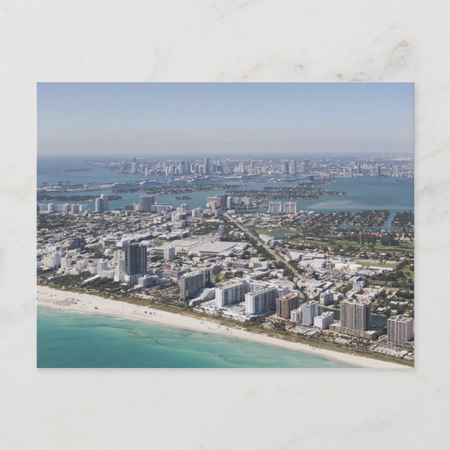 USA, Florida, Miami, Cityscape with beach 3 Postcard (Front)