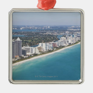 USA, Florida, Miami, Cityscape with beach Metal Ornament