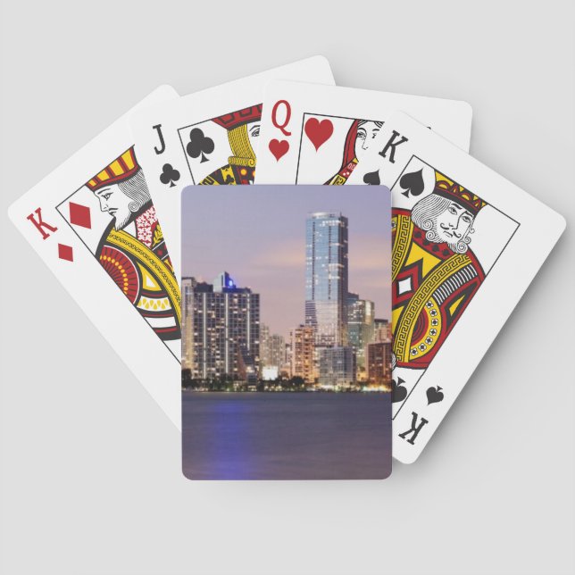USA, Florida, Miami skyline at dusk 2 Poker Cards (Back)