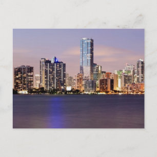 USA, Florida, Miami skyline at dusk 2 Postcard