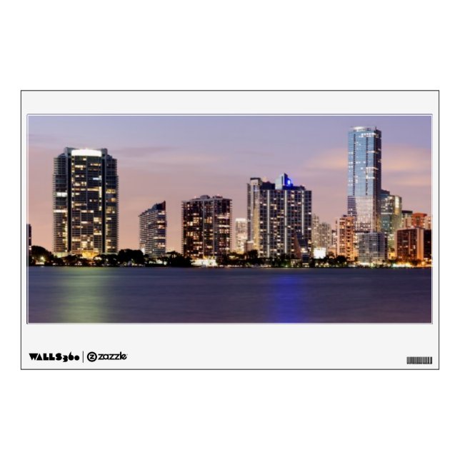 USA, Florida, Miami skyline at dusk 2 Wall Sticker (Front)