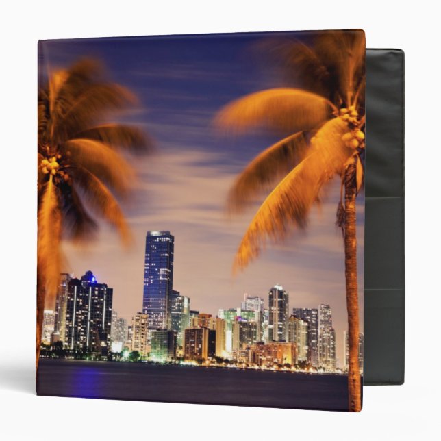 USA, Florida, Miami skyline at dusk 3 Ring Binder (Front/Inside)