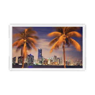 USA, Florida, Miami skyline at dusk Acrylic Tray