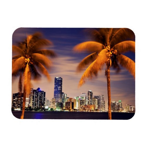 USA Florida Miami skyline at dusk Magnet