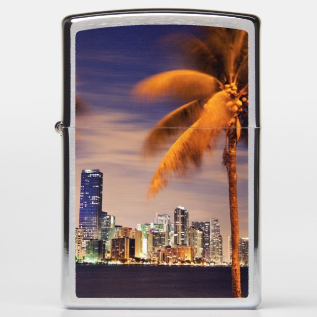 USA, Florida, Miami skyline at dusk Zippo Lighter (Front)