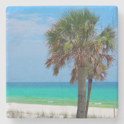 USA Florida Palm Trees On Emerald Coast Stone Coaster