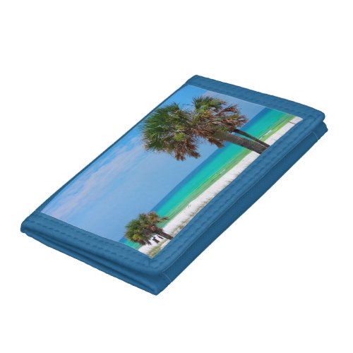 USA Florida Palm Trees On Emerald Coast Tri_fold Wallet