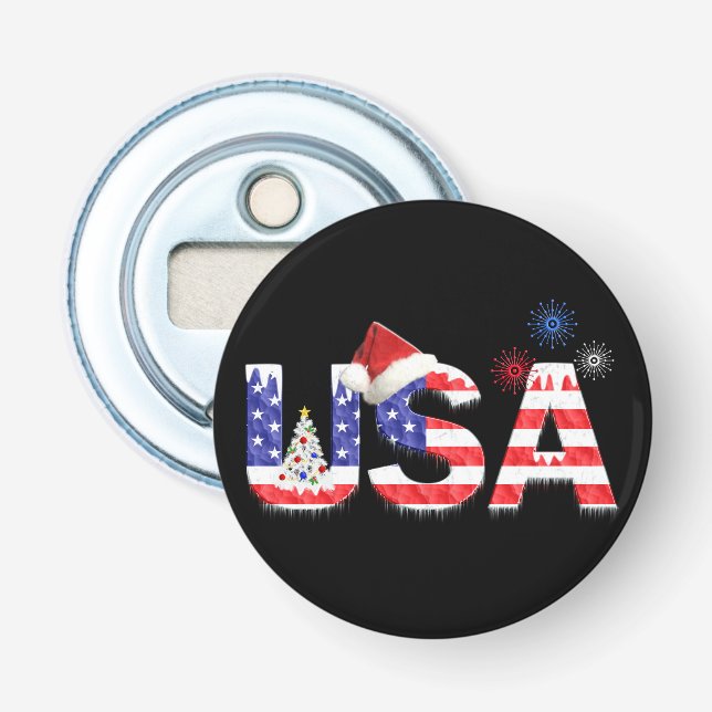 USA for Christmas Bottle Opener (Front)