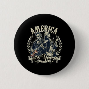 Usa Founding Father Abe Lincoln Playing Guitar Button