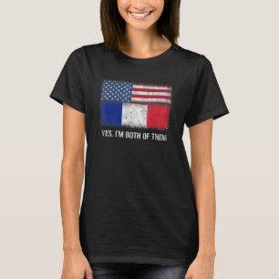 Usa France French American Flag Dual Citizen Citiz T-Shirt