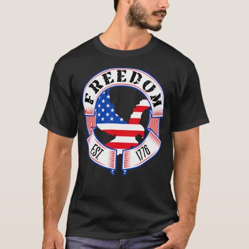 USA Freedom Established 1776 patriotic American Fl T_Shirt
