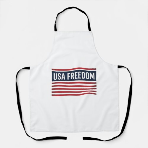 USA Freedom Patriotic Flag Style Vector Design_1 Apron