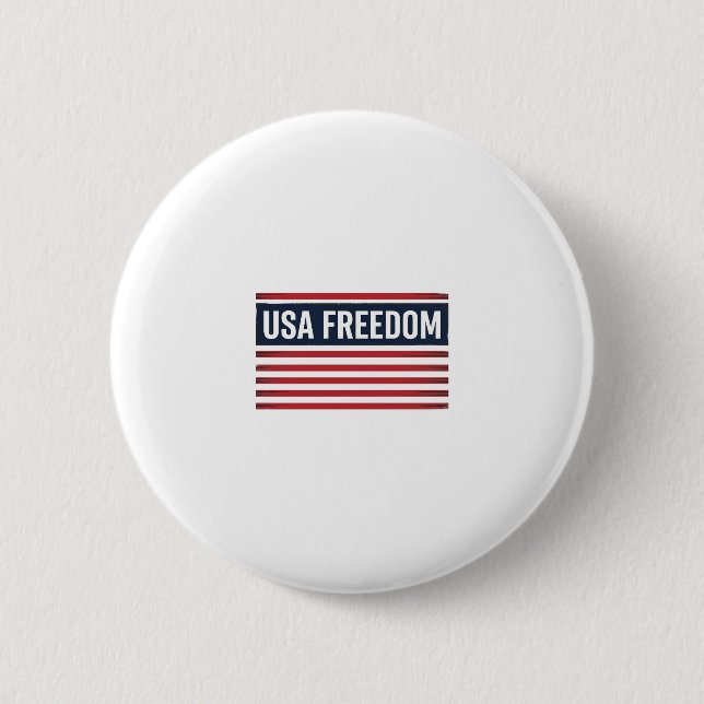 USA Freedom Patriotic Flag Style Vector Design_1 Button (Front)