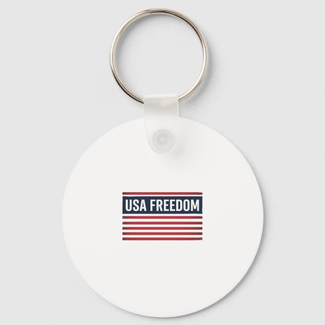 USA Freedom Patriotic Flag Style Vector Design_1 Keychain (Front)