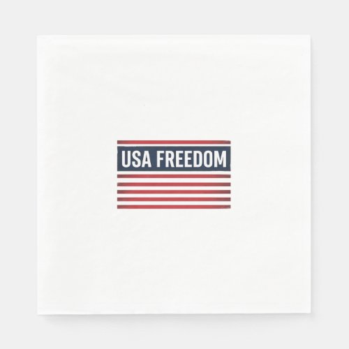 USA Freedom Patriotic Flag Style Vector Design_1 Napkins