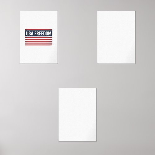 USA Freedom Patriotic Flag Style Vector Design_1 Wall Art Sets