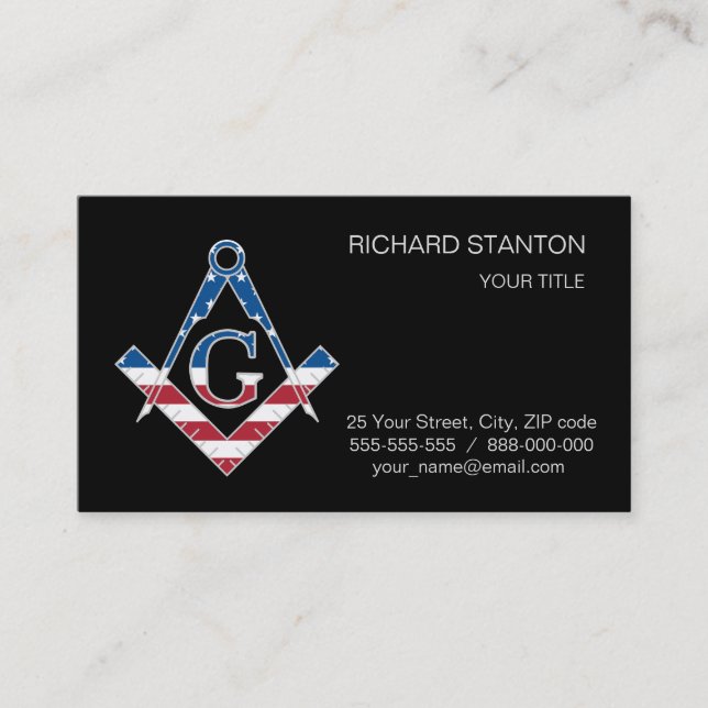 USA Freemasonic symbol Business Card (Front)