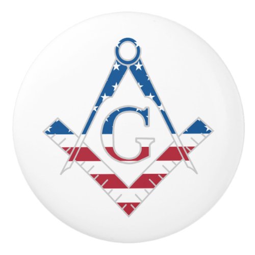 USA Freemasonic symbol Ceramic Knob