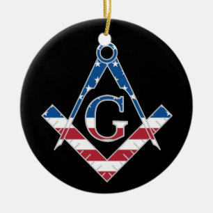 USA Freemasonic symbol Ceramic Ornament
