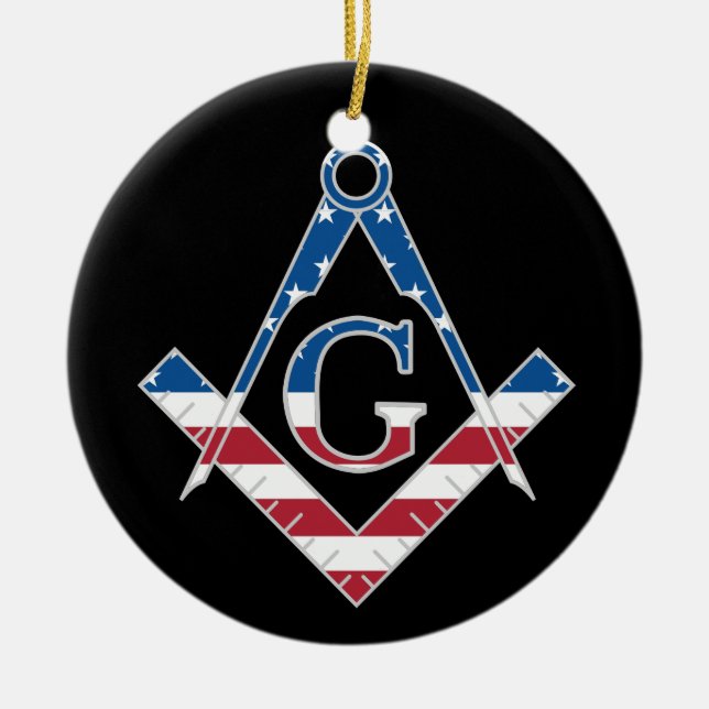 USA Freemasonic symbol Ceramic Ornament (Front)