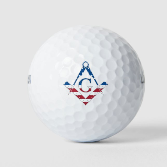 USA Freemasonic symbol Golf Balls (Front)