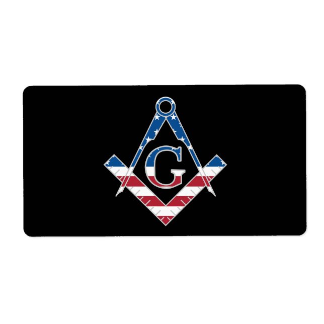 USA Freemasonic symbol Label (Front)