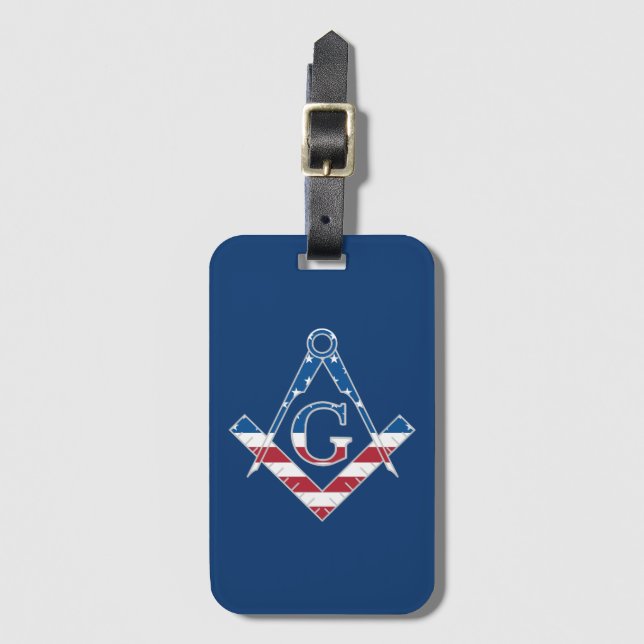 USA Freemasonic symbol Luggage Tag (Front Vertical)