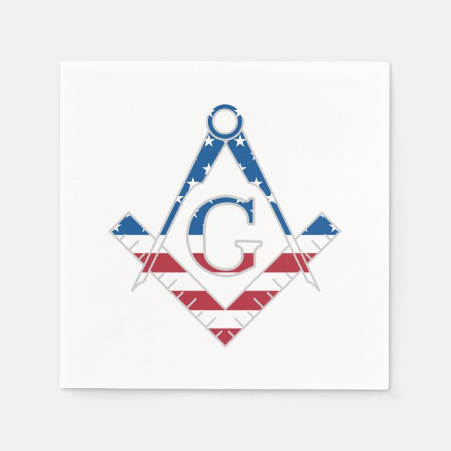 USA Freemasonic symbol Paper Napkins (Front)