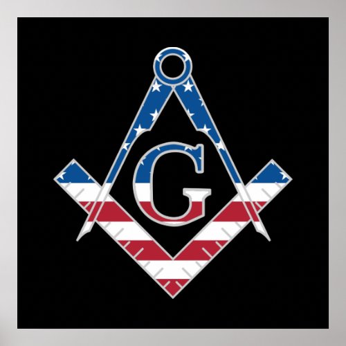 USA Freemasonic symbol Poster