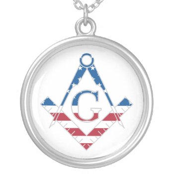 Usa Freemasonic Symbol Silver Plated Necklace by igorsin at Zazzle