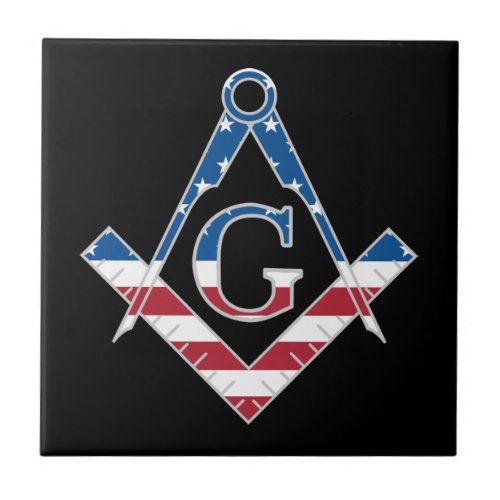 USA Freemasonic symbol Tile