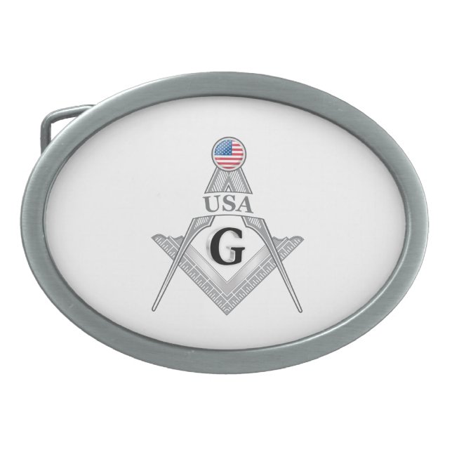 USA freemasonry sign Belt Buckle (Front)