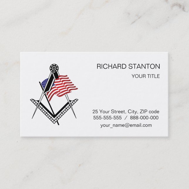 USA freemasonry symbol Business Card (Front)