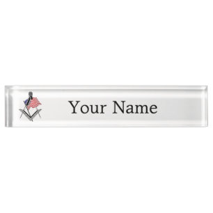 USA freemasonry symbol Desk Name Plate