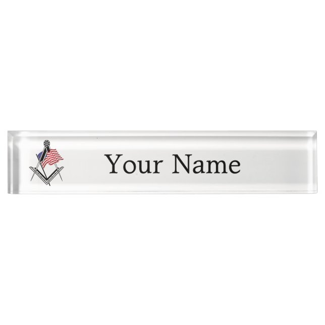 USA freemasonry symbol Desk Name Plate (Front)