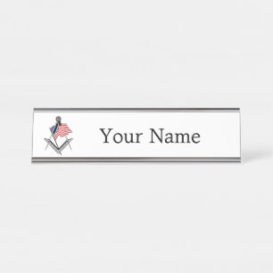 USA freemasonry symbol Desk Name Plate