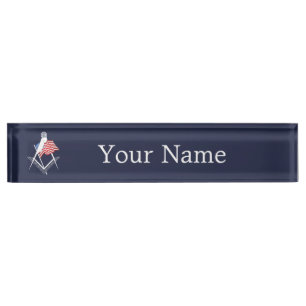 USA freemasonry symbol Desk Name Plate