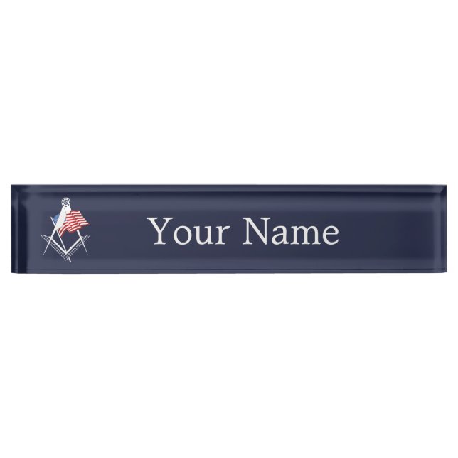 USA freemasonry symbol Desk Name Plate (Front)