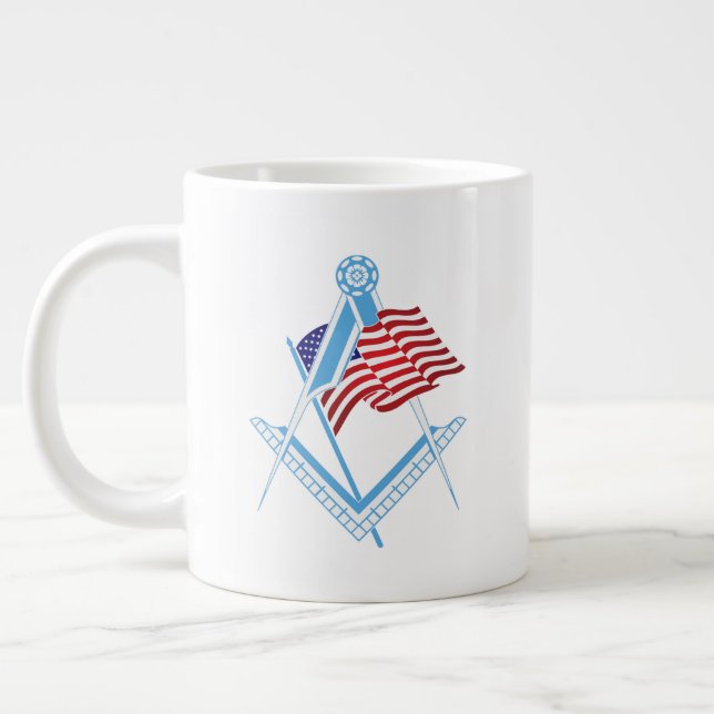 USA freemasonry symbol Giant Coffee Mug (Left)