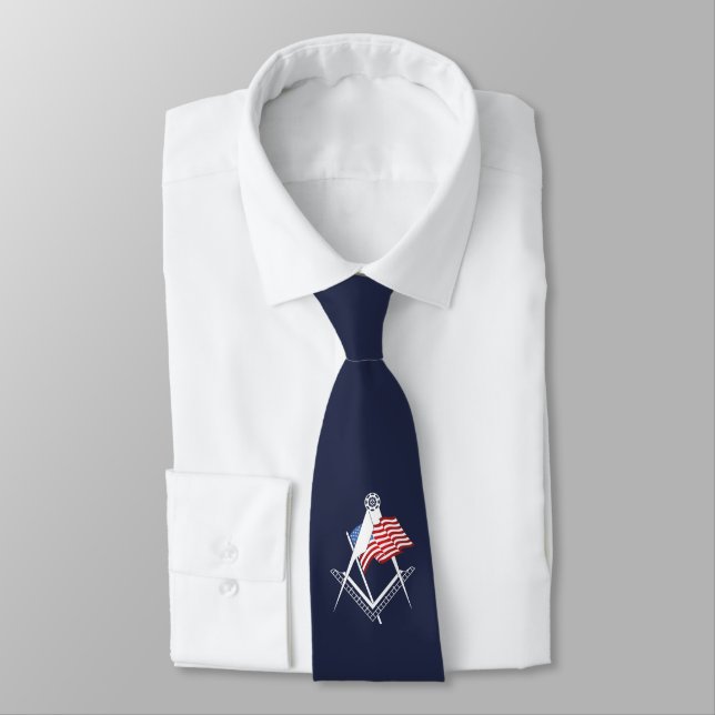 USA freemasonry symbol Neck Tie (Tied)