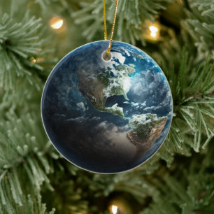 USA from outer space Ceramic Ornament