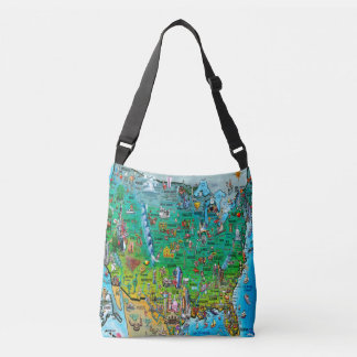 USA Fun Map Crossbody Bag