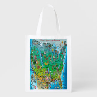 USA Fun Map Grocery Bag