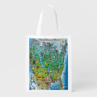 USA Fun Map Grocery Bag