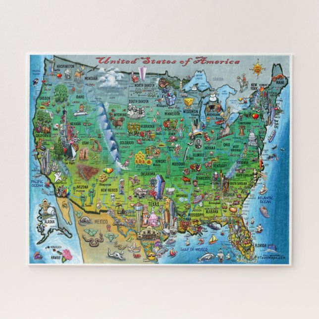 USA Fun Map Jigsaw Puzzle (Horizontal)