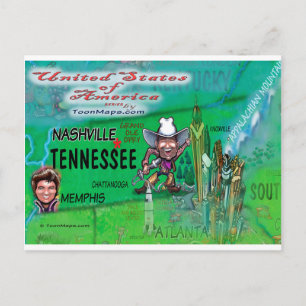 USA Fun Map Postcard